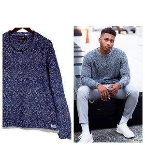 Shipman Supply CPO Provisions Sweater Pullover Mens Large Marled Knit Blue